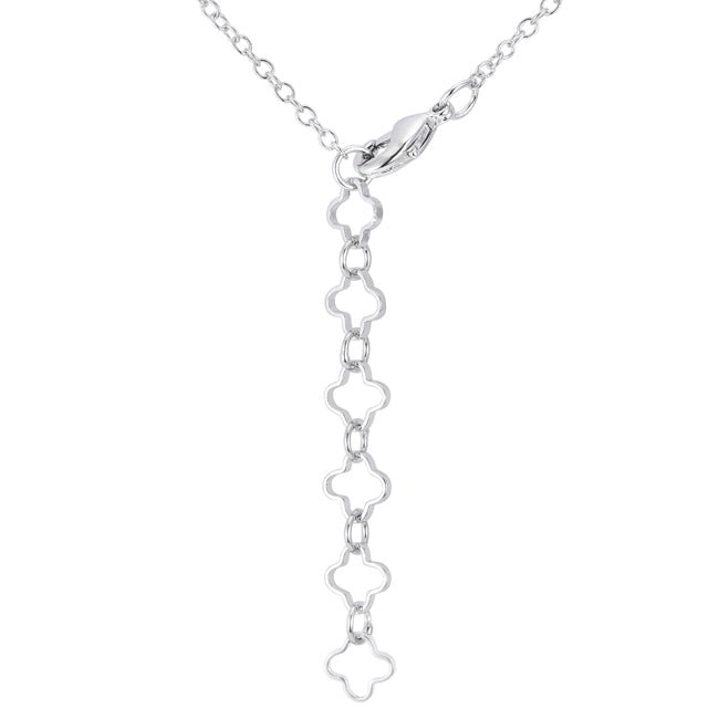 .21 Ct Rhodium Necklace with Floral Links - LinkagejewelrydesignLinkagejewelrydesign