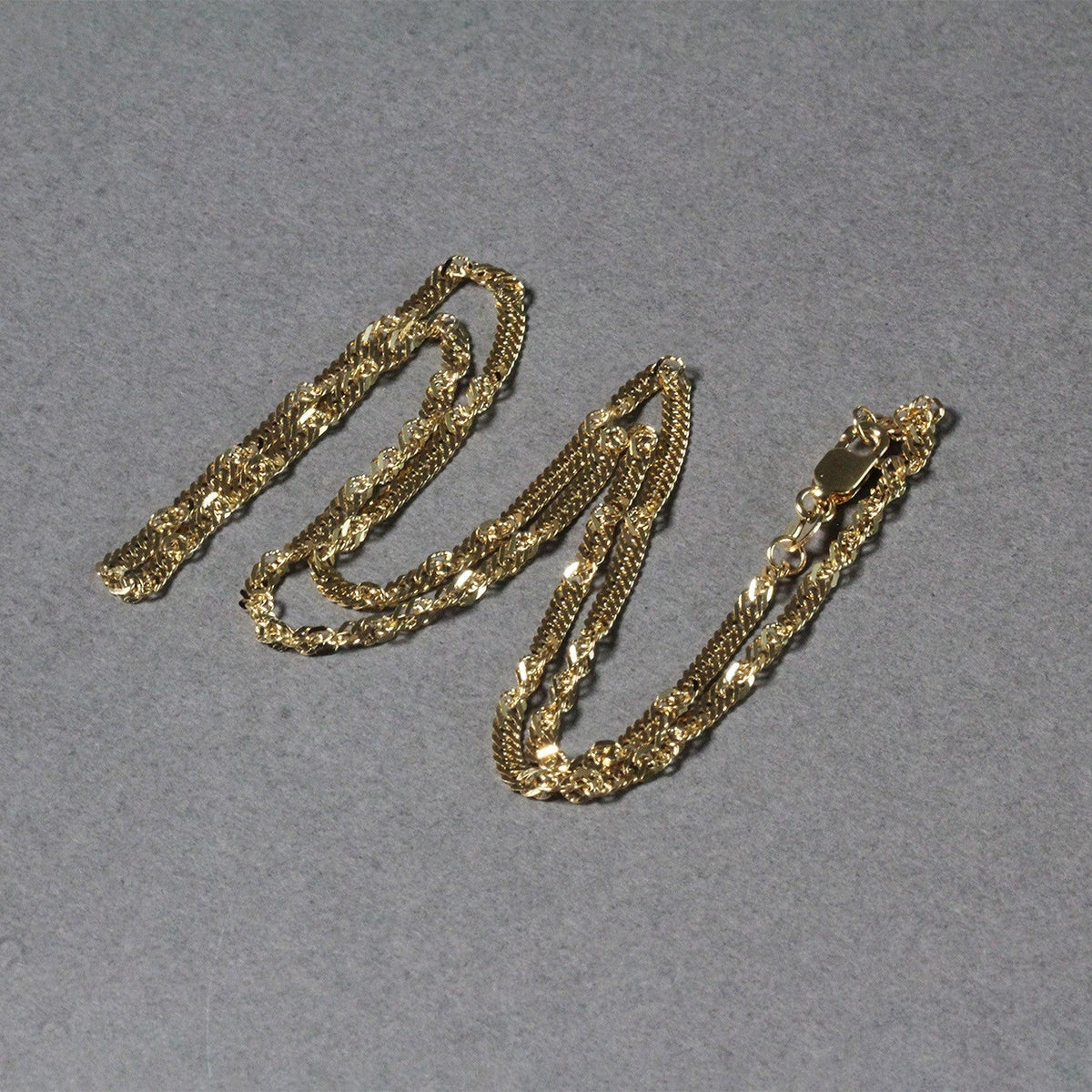 2.1mm 14k Yellow Gold Singapore Chain - LinkagejewelrydesignLinkagejewelrydesign