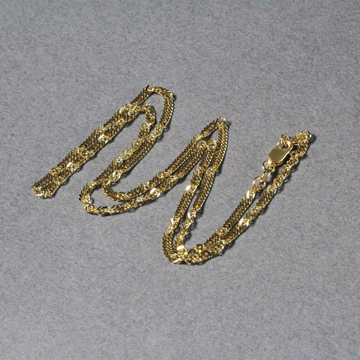 2.1mm 14k Yellow Gold Singapore Chain - LinkagejewelrydesignLinkagejewelrydesign
