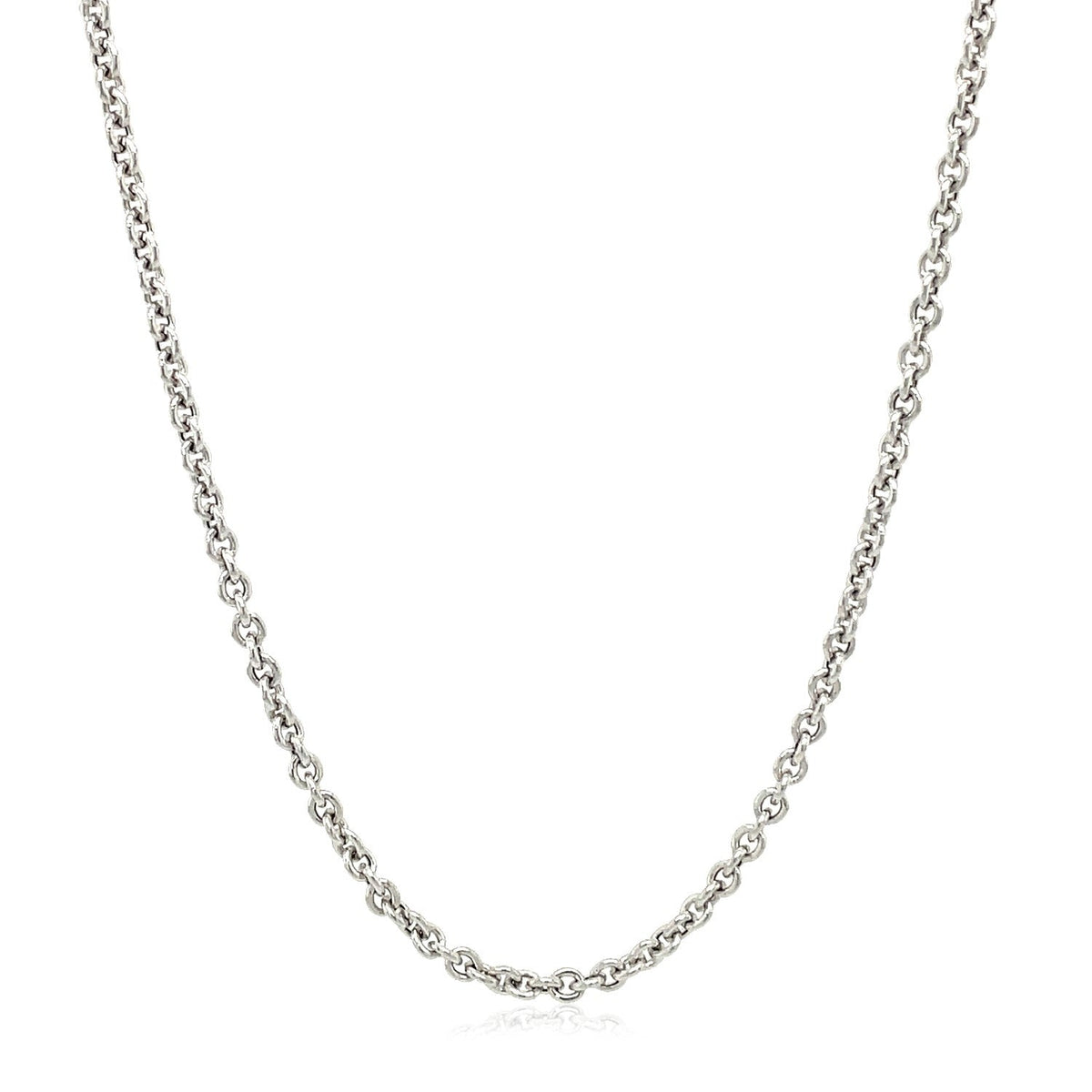 2.2mm 14k White Gold Forsantina Lite Cable Link Chain - LinkagejewelrydesignLinkagejewelrydesign