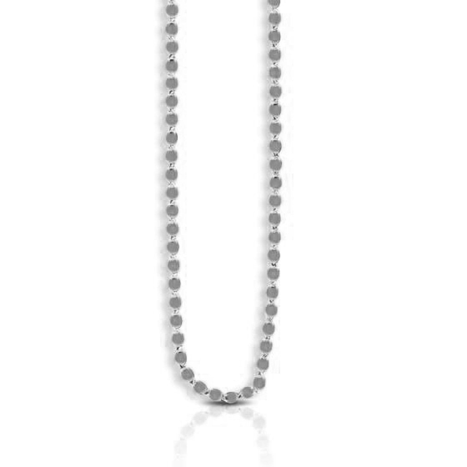 2.2mm 14k White Gold Oval Mirror Chain - LinkagejewelrydesignLinkagejewelrydesign