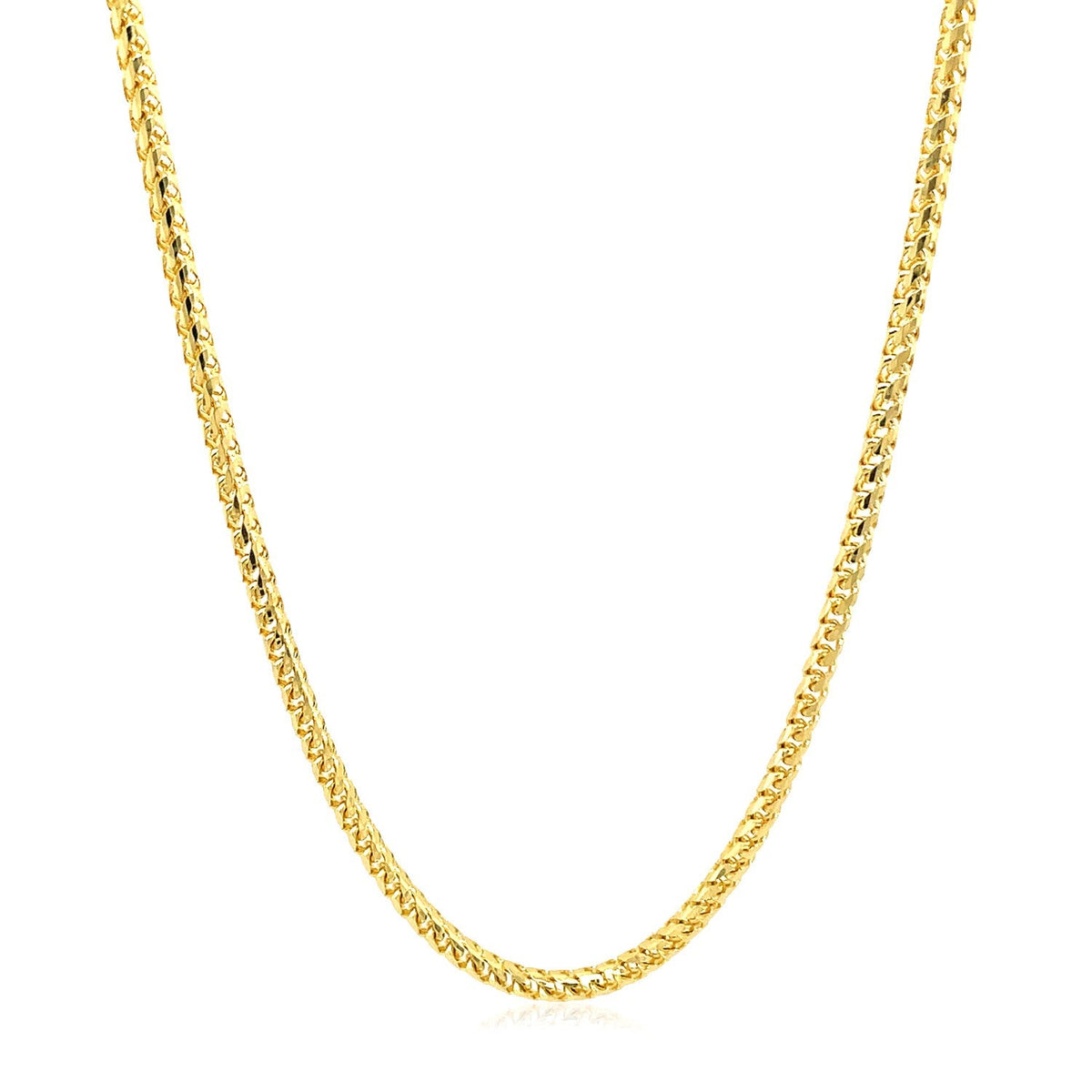 2.2mm 14k Yellow Solid Gold Diamond Cut Round Franco Chain - LinkagejewelrydesignLinkagejewelrydesign