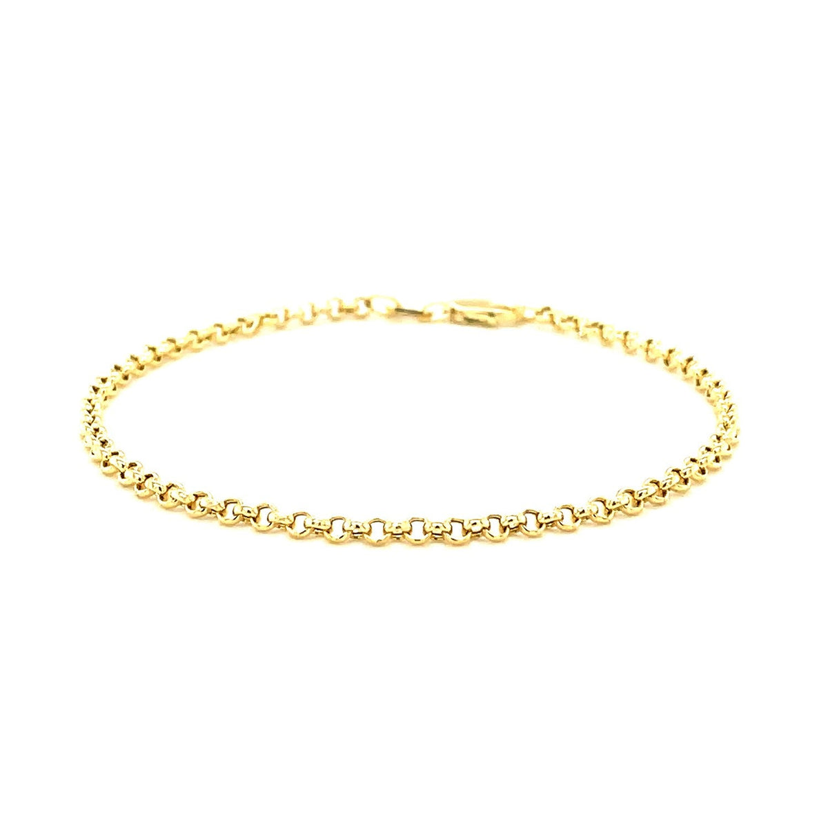 2.3mm 14k Yellow Gold Rolo Bracelet - LinkagejewelrydesignLinkagejewelrydesign