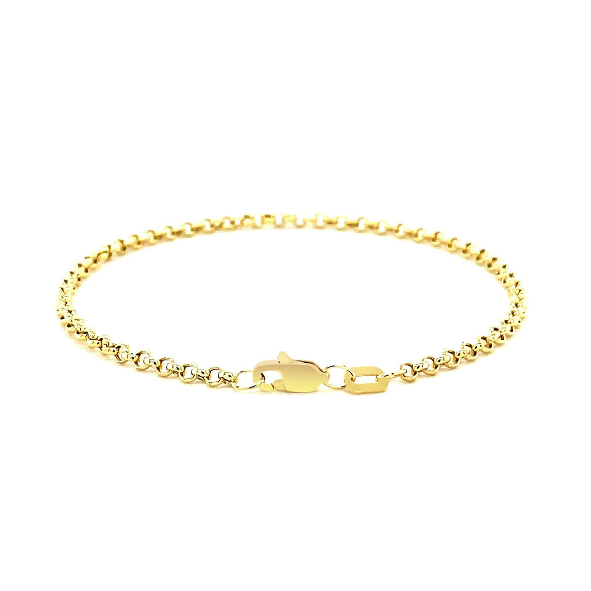 2.3mm 14k Yellow Gold Rolo Bracelet - LinkagejewelrydesignLinkagejewelrydesign