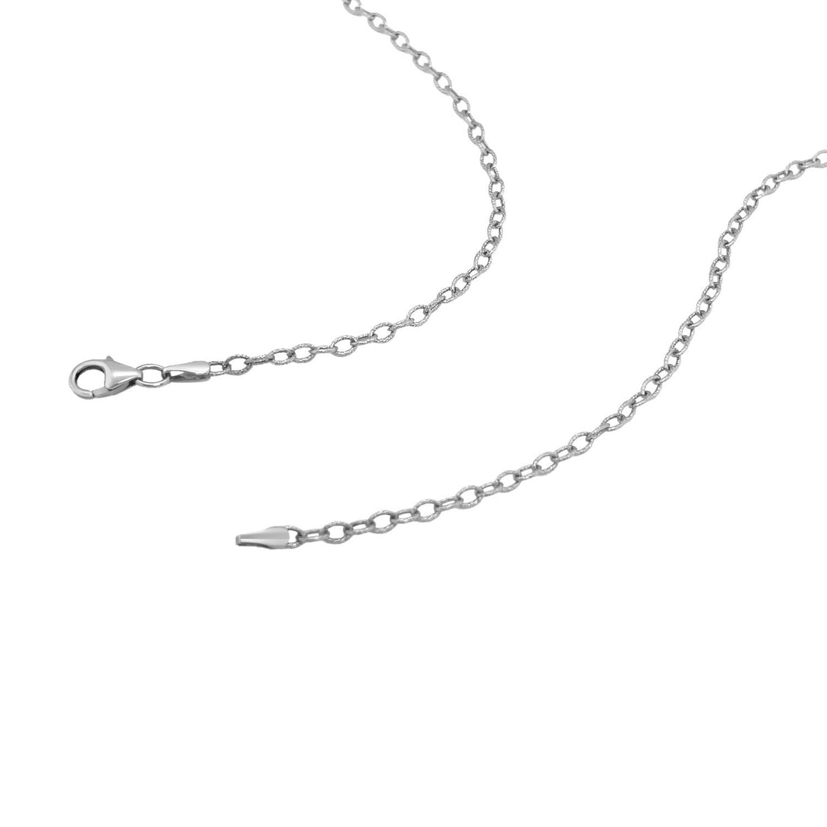 2.5mm 14k White Gold Pendant Chain with Textured Links - LinkagejewelrydesignLinkagejewelrydesign