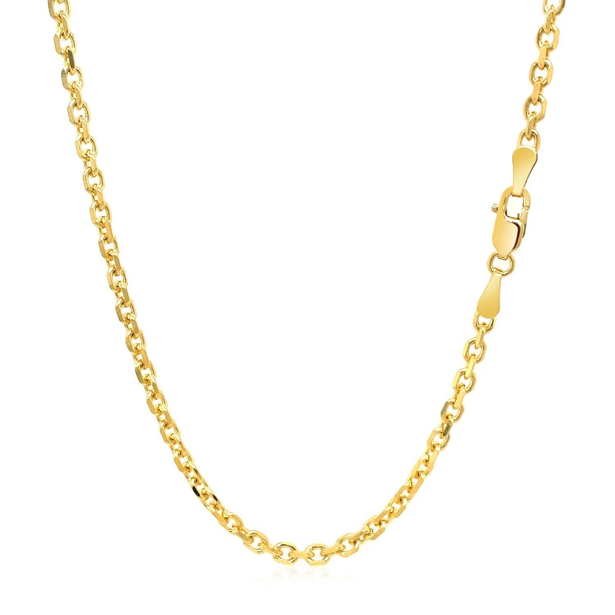 2.6mm 18k Yellow Gold Diamond Cut Cable Link Chain - LinkagejewelrydesignLinkagejewelrydesign