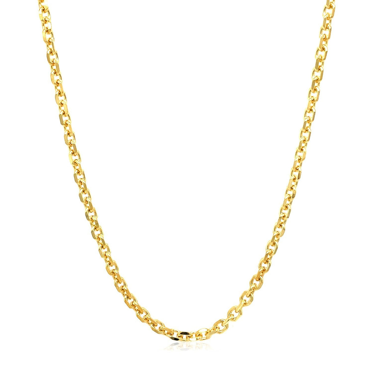 2.6mm 18k Yellow Gold Diamond Cut Cable Link Chain - LinkagejewelrydesignLinkagejewelrydesign