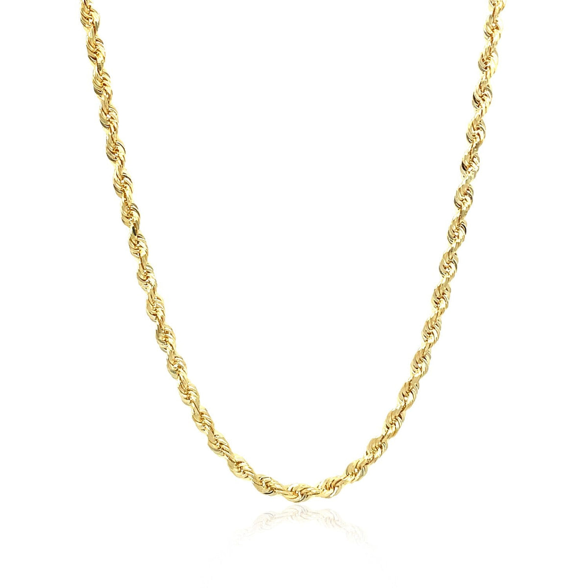 2.75mm 10k Yellow Gold Solid Diamond Cut Rope Chain - LinkagejewelrydesignLinkagejewelrydesign