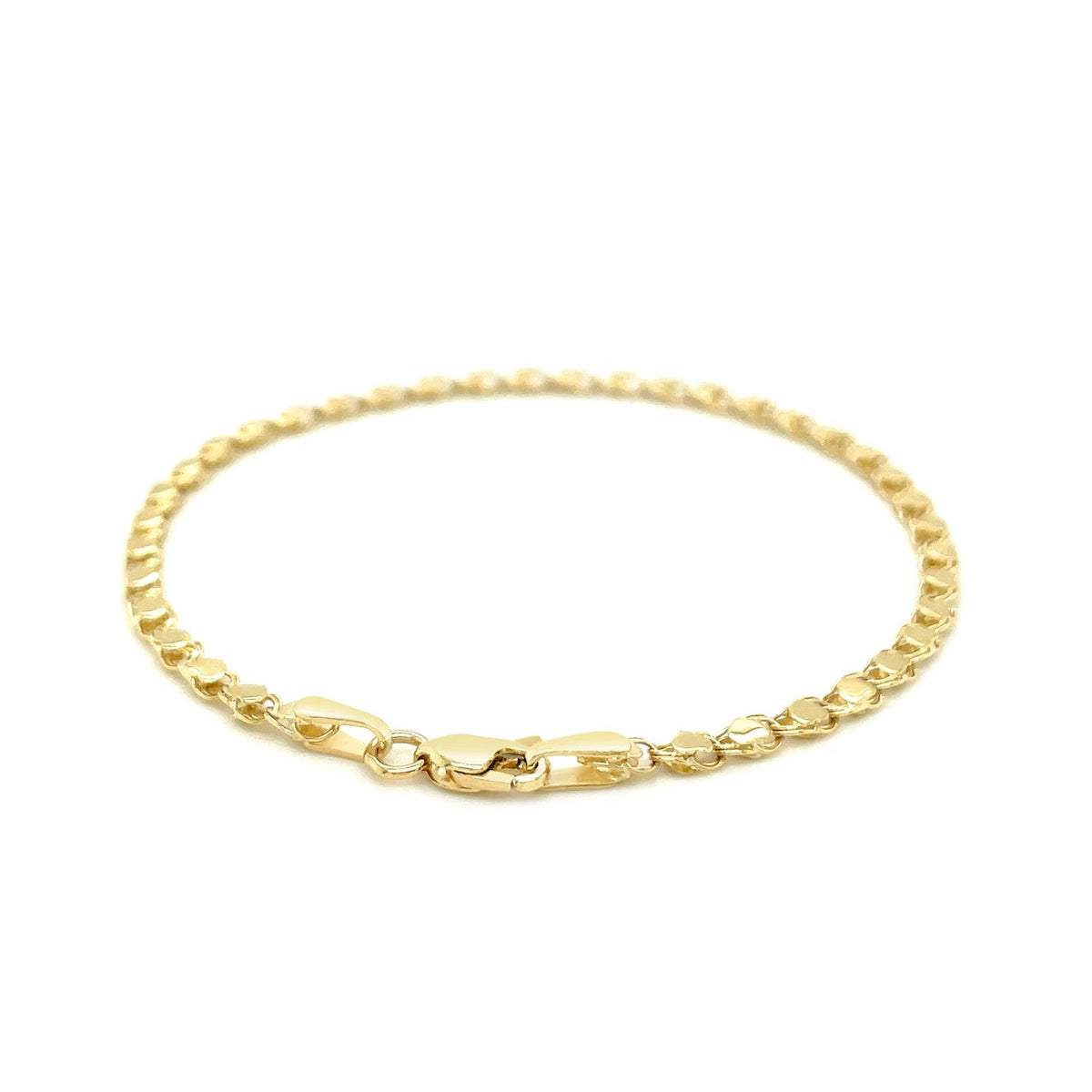 2.9mm 14k Yellow Gold Heart Bracelet - LinkagejewelrydesignLinkagejewelrydesign