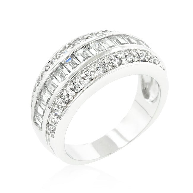 3-Row Cubic Zirconia Band - LinkagejewelrydesignLinkagejewelrydesign