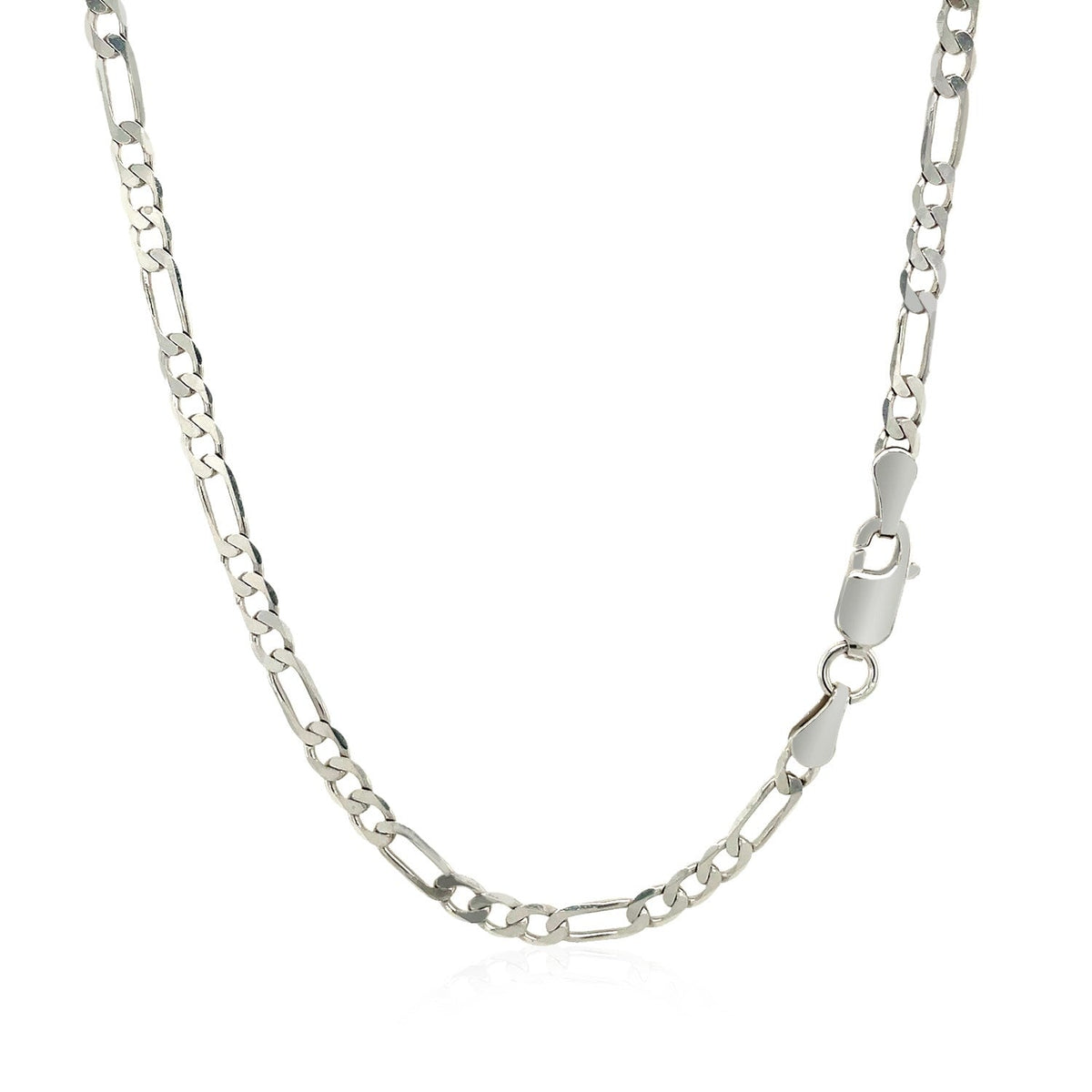 3.0mm 14k White Gold Solid Figaro Chain - LinkagejewelrydesignLinkagejewelrydesign