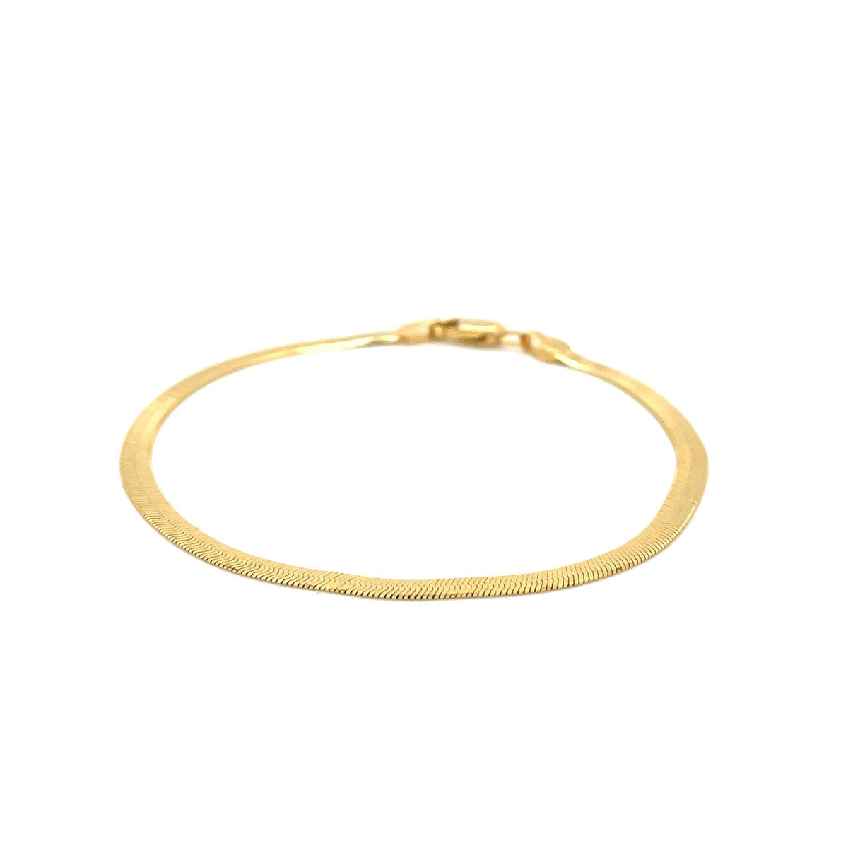 3.0mm 14k Yellow Gold Super Flex Herringbone Bracelet - LinkagejewelrydesignLinkagejewelrydesign