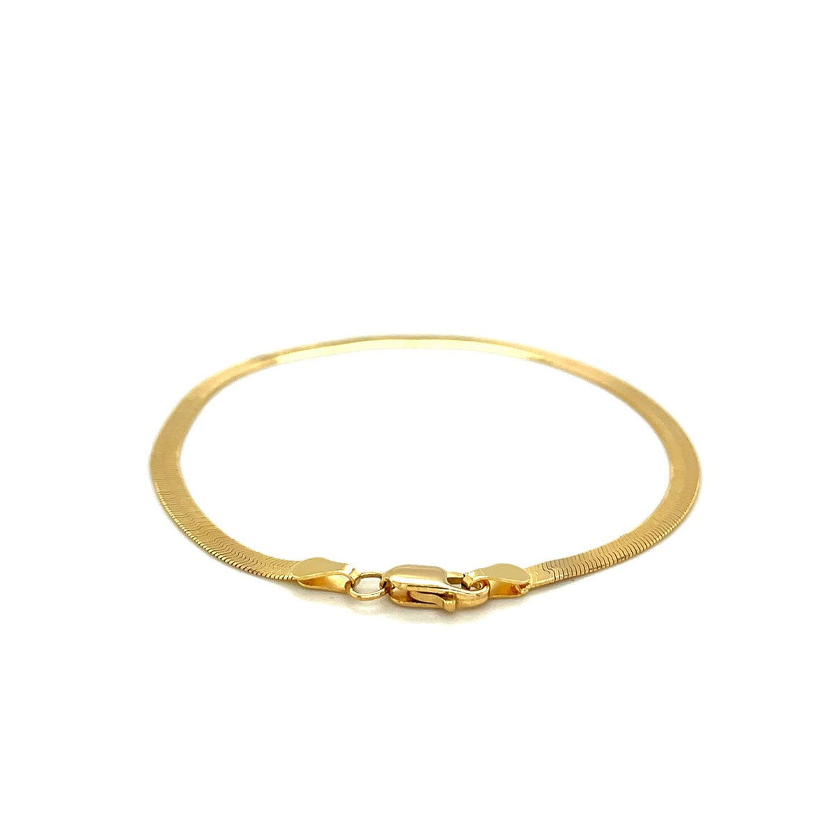 3.0mm 14k Yellow Gold Super Flex Herringbone Bracelet - LinkagejewelrydesignLinkagejewelrydesign