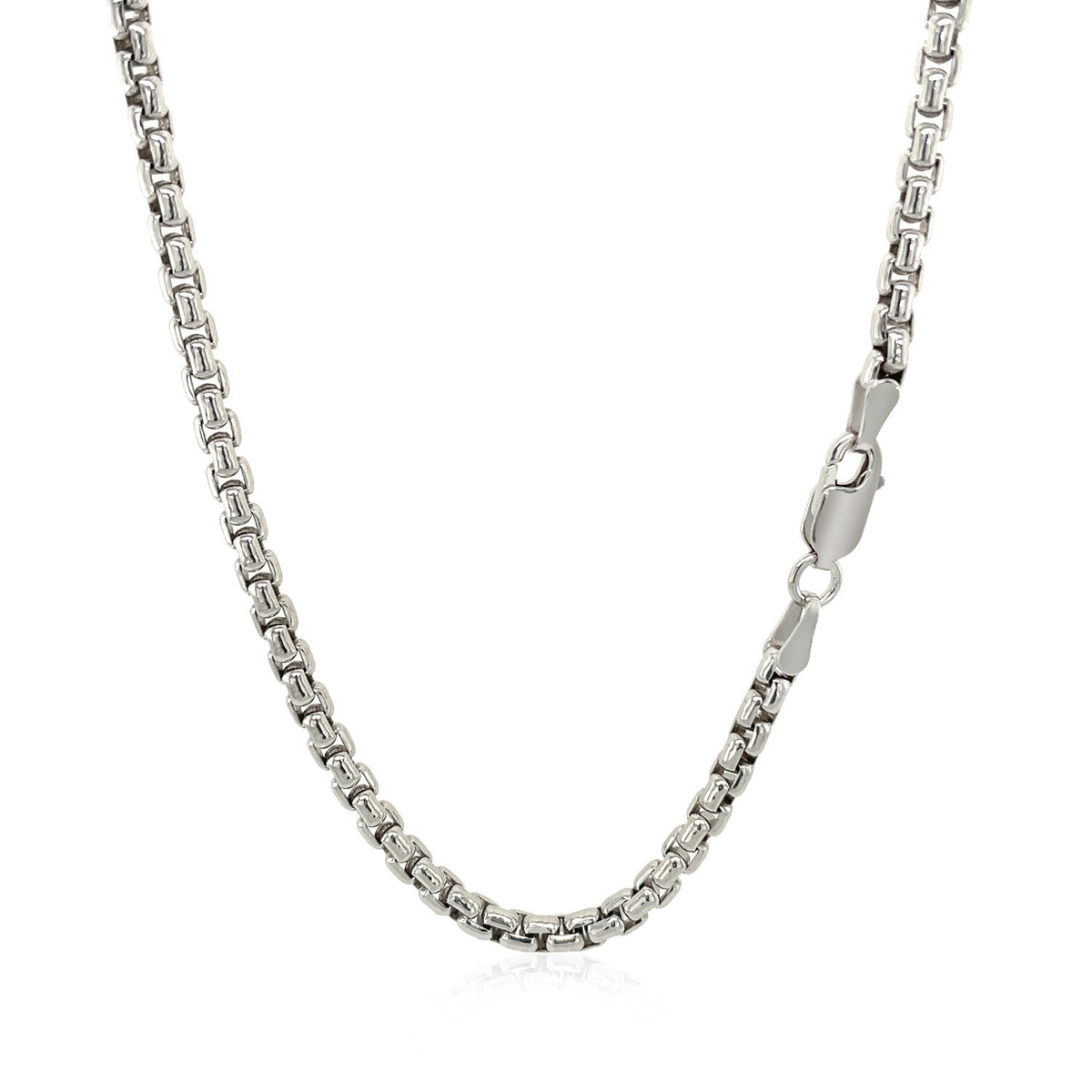 3.0mm Sterling Silver Rhodium Plated Round Box Chain - LinkagejewelrydesignLinkagejewelrydesign
