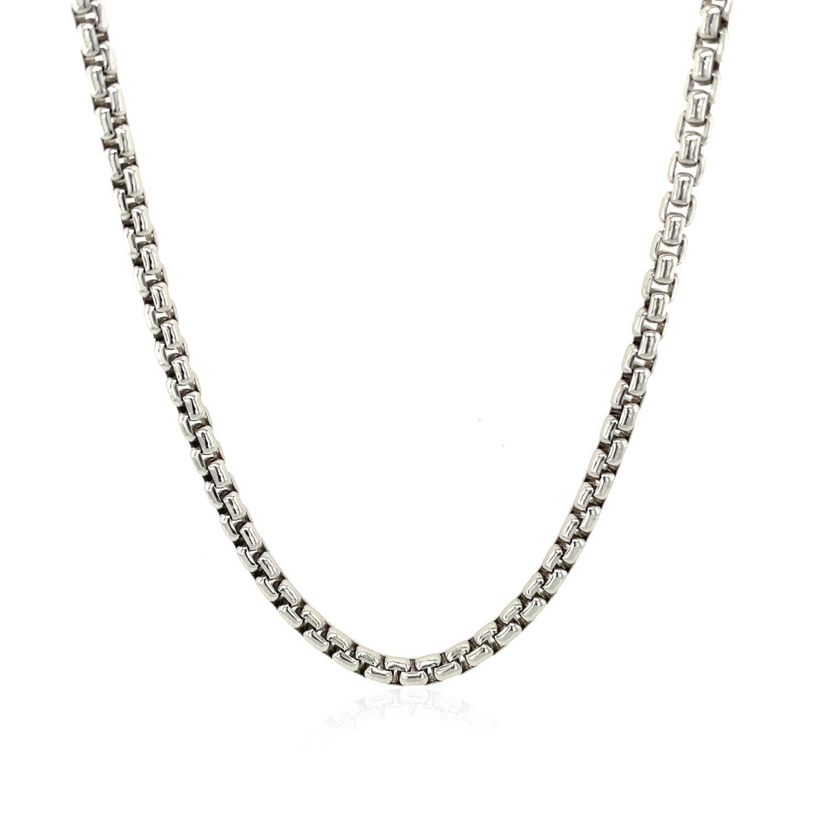 3.0mm Sterling Silver Rhodium Plated Round Box Chain - LinkagejewelrydesignLinkagejewelrydesign