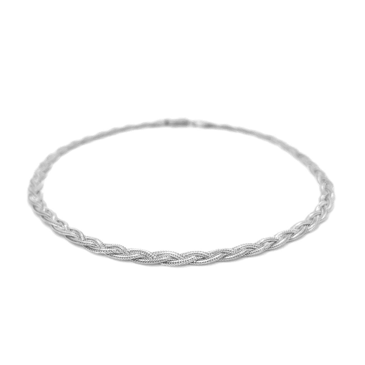 3.5mm 14k White Gold Braided Bracelet - LinkagejewelrydesignLinkagejewelrydesign