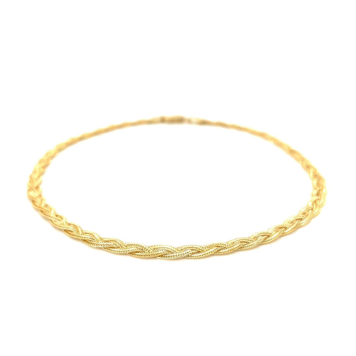 3.5mm 14k Yellow Gold Braided Bracelet - LinkagejewelrydesignLinkagejewelrydesign