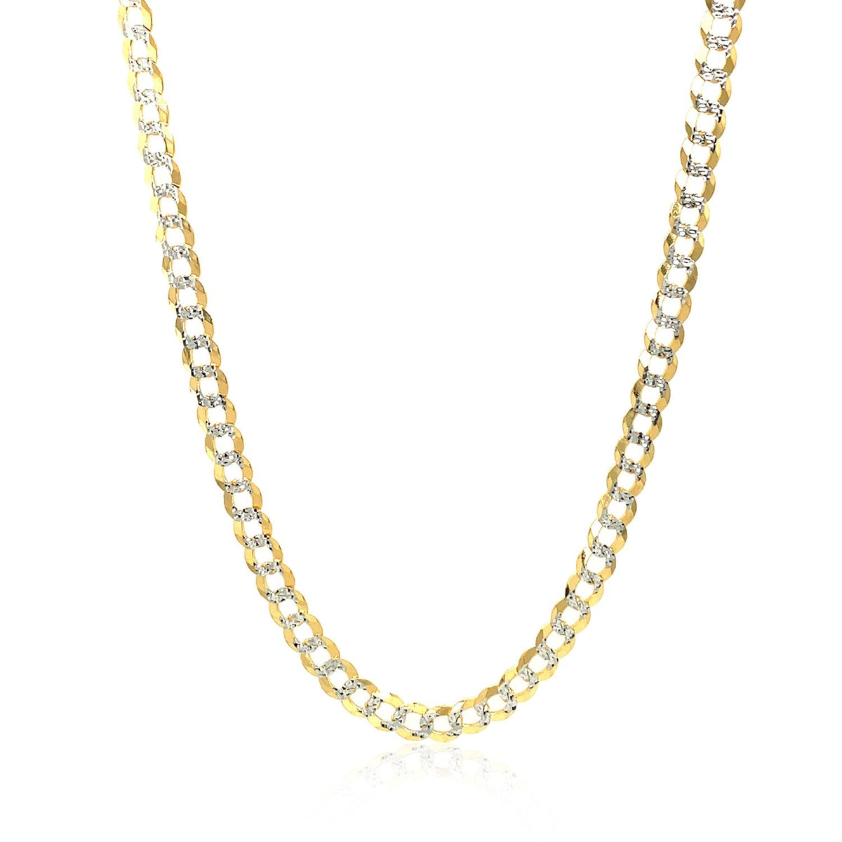 3.6 mm 14k Two Tone Gold Pave Curb Chain - LinkagejewelrydesignLinkagejewelrydesign