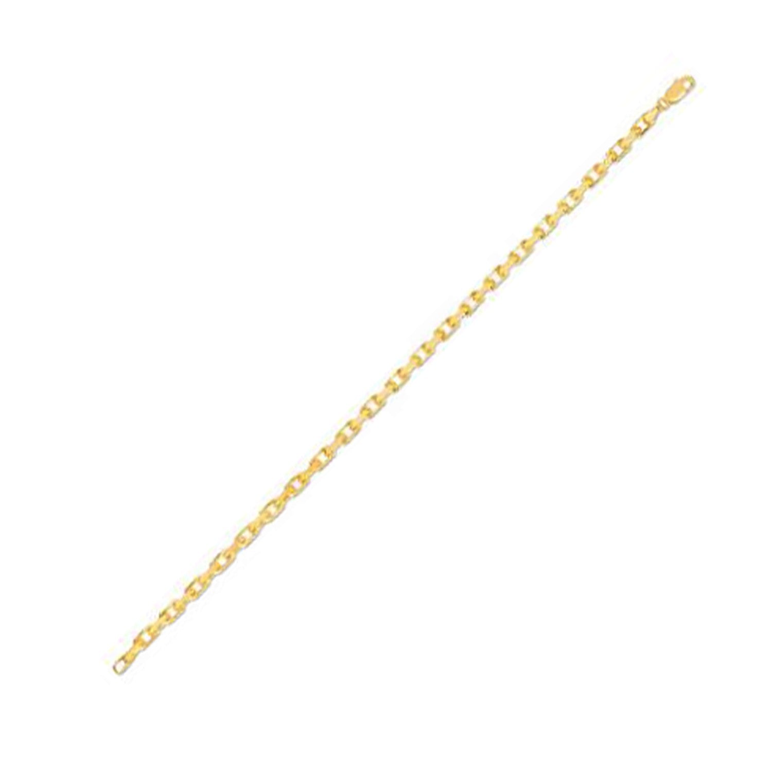 3.6mm 14k Yellow Gold French Cable Chain Bracelet - LinkagejewelrydesignLinkagejewelrydesign