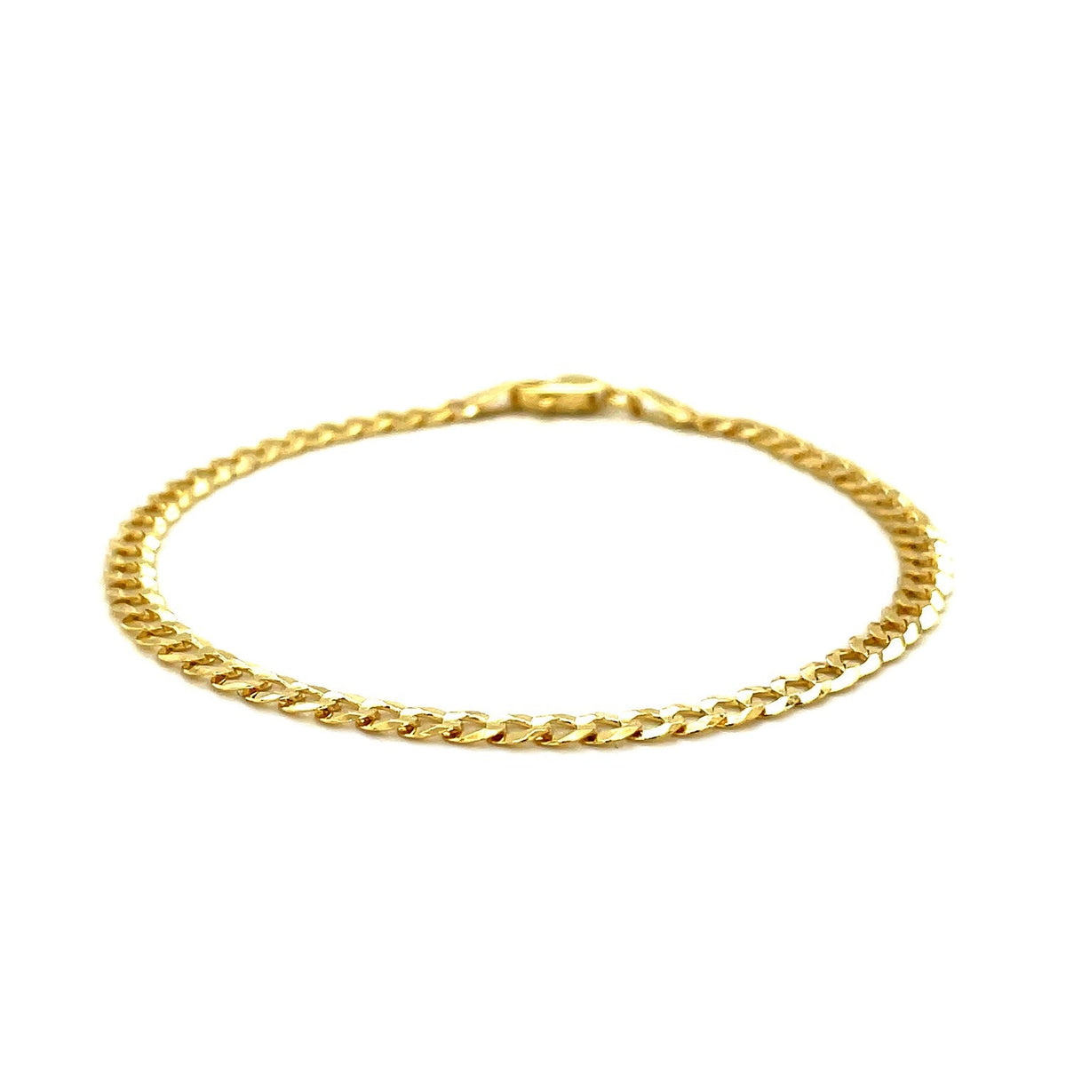 3.6mm 14k Yellow Gold Solid Curb Bracelet - LinkagejewelrydesignLinkagejewelrydesign