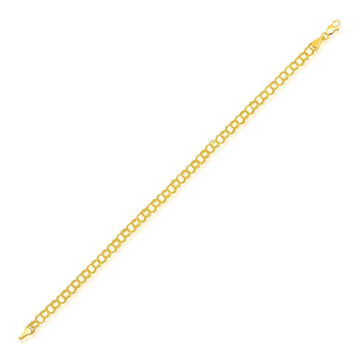 4.0 mm 14k Yellow Gold Lite Charm Bracelet - LinkagejewelrydesignLinkagejewelrydesign