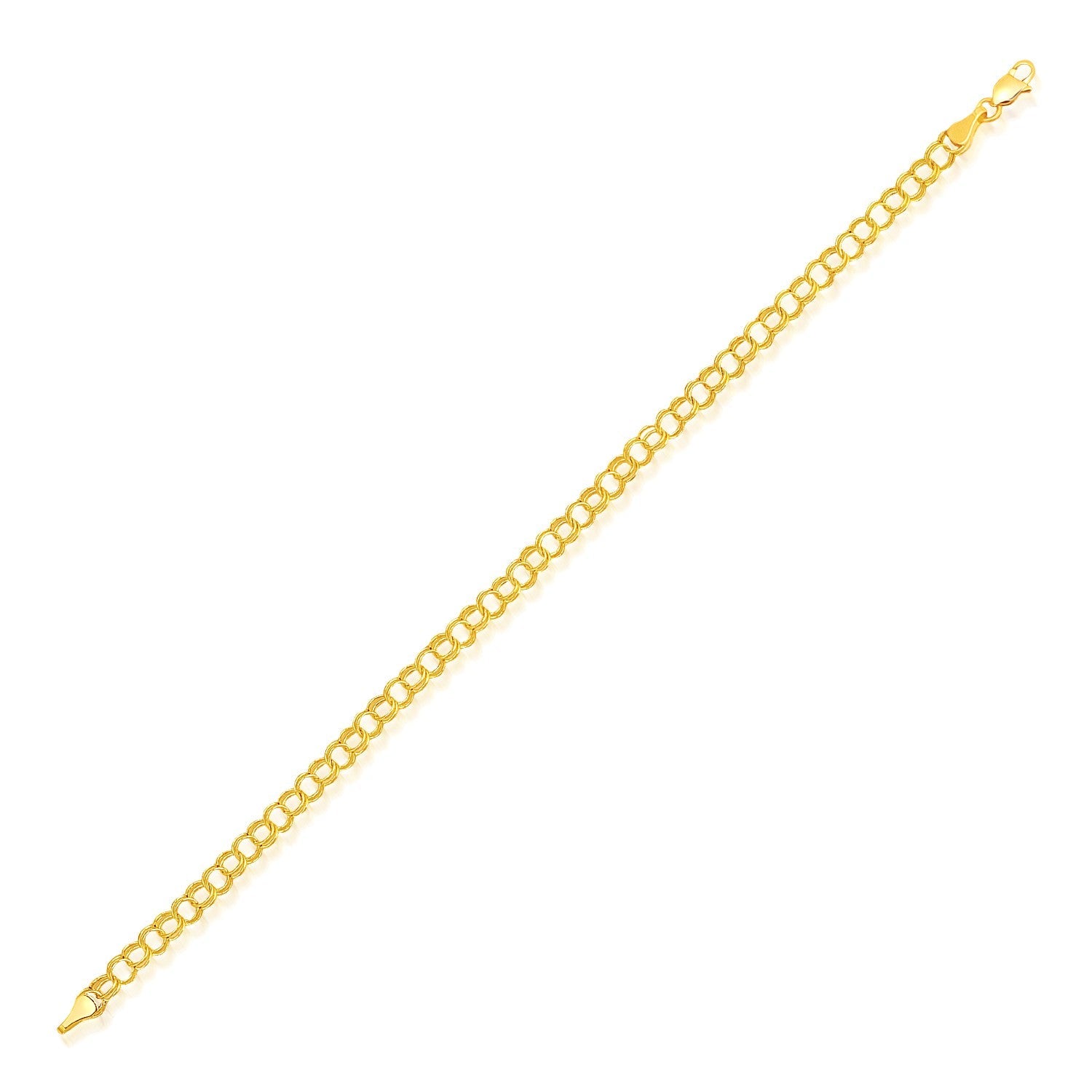 4.0 mm 14k Yellow Gold Lite Charm Bracelet - LinkagejewelrydesignLinkagejewelrydesign