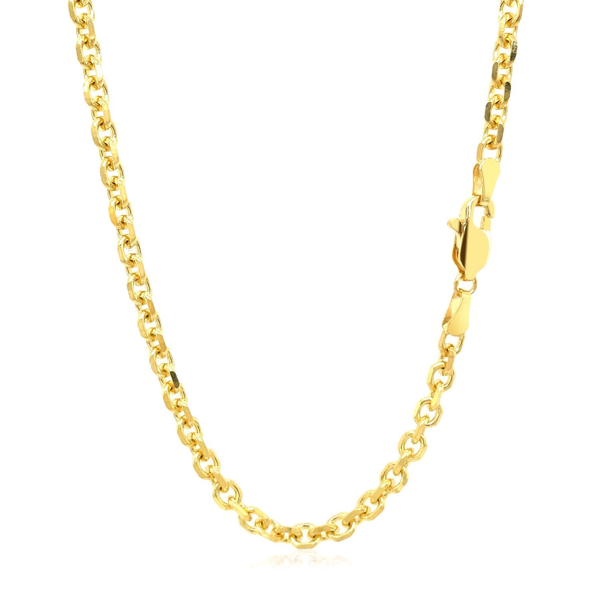 4.0mm 14k Yellow Gold Diamond Cut Cable Link Chain - LinkagejewelrydesignLinkagejewelrydesign