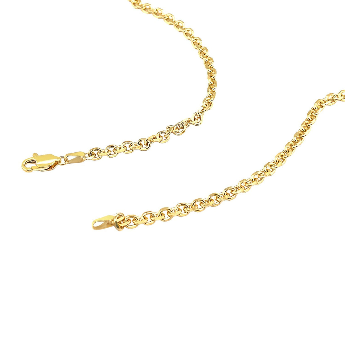 4.0mm 14k Yellow Gold Diamond Cut Cable Link Chain - LinkagejewelrydesignLinkagejewelrydesign