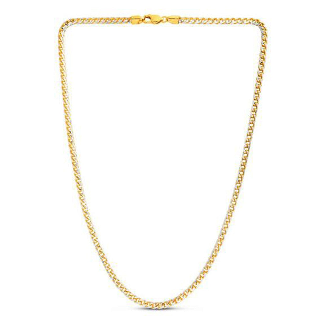 4.0mm 14k Yellow Gold Round Pave Franco Chain - LinkagejewelrydesignLinkagejewelrydesign