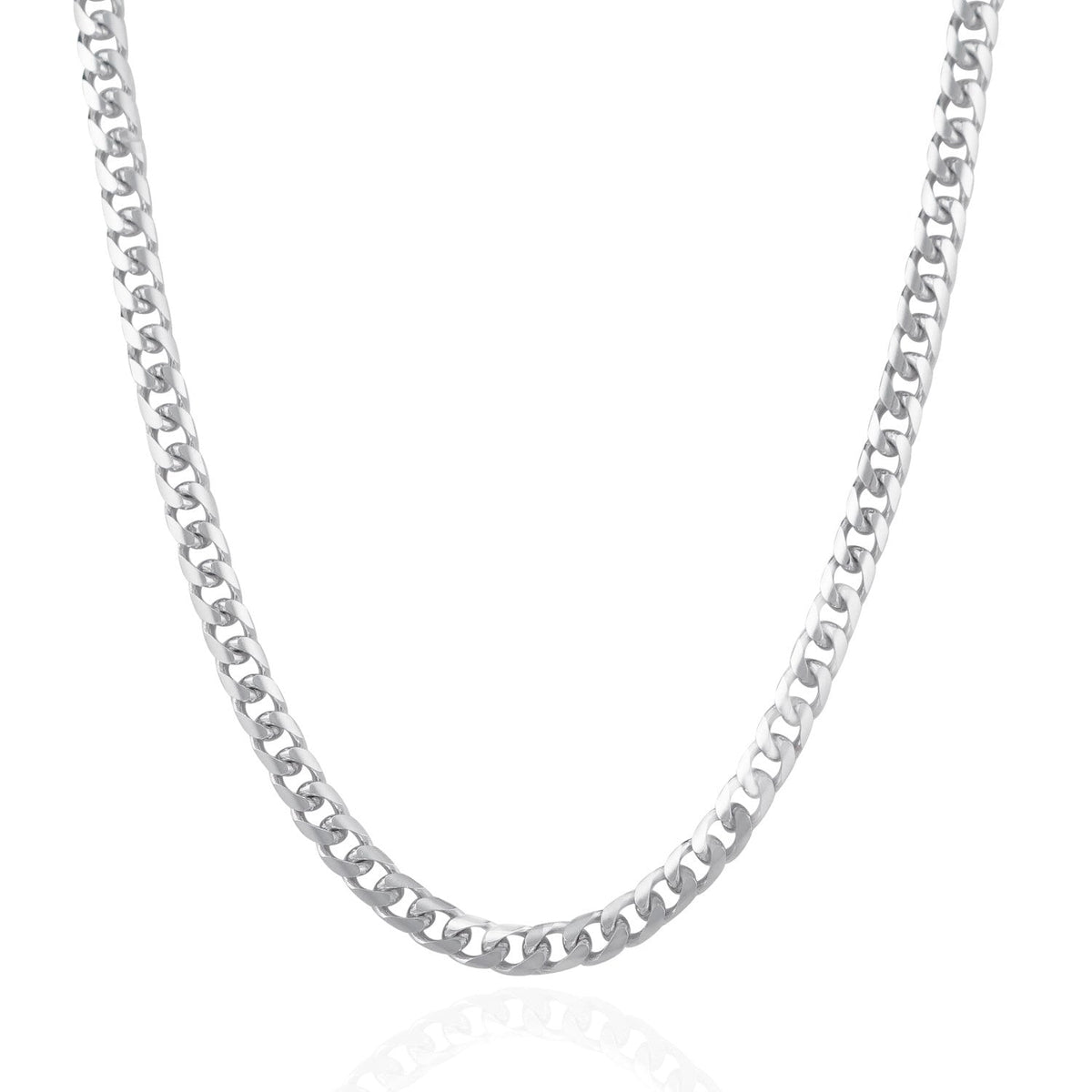 4.4mm 14k White Gold Solid Miami Cuban Chain - LinkagejewelrydesignLinkagejewelrydesign