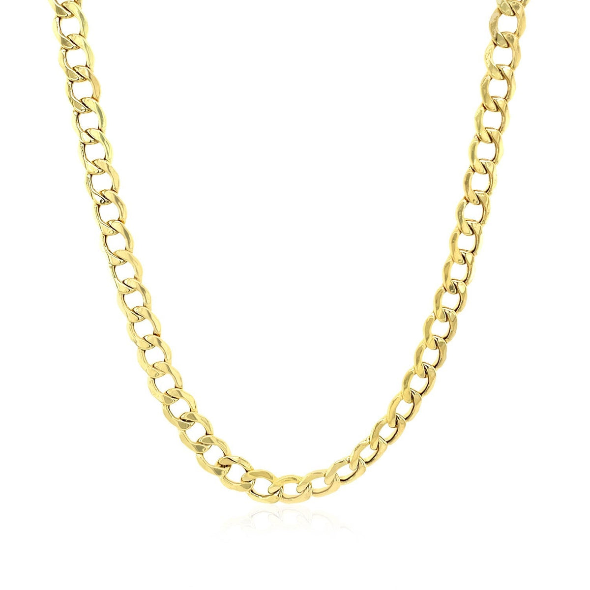 4.4mm 14k Yellow Gold Curb Chain - LinkagejewelrydesignLinkagejewelrydesign