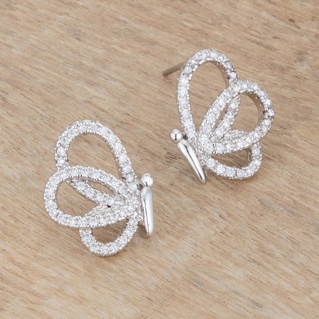 .45 Ct CZ Butterfly Stud Earrings - LinkagejewelrydesignLinkagejewelrydesign