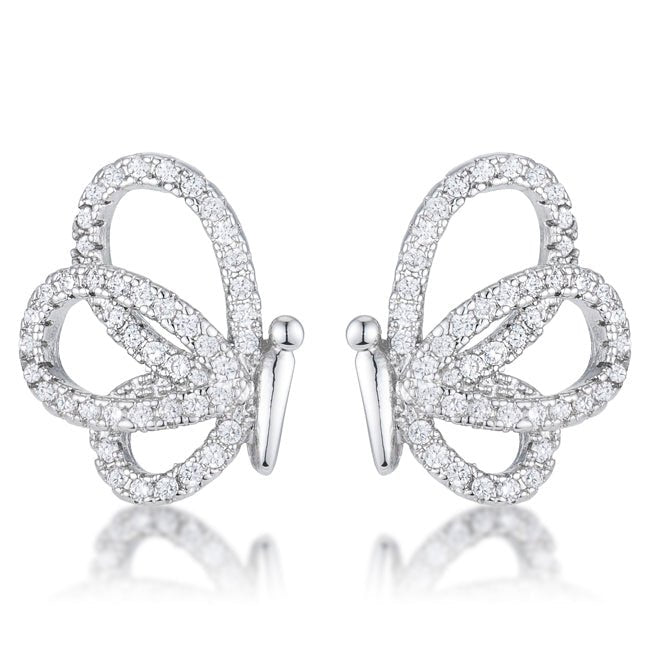 .45 Ct CZ Butterfly Stud Earrings - LinkagejewelrydesignLinkagejewelrydesign