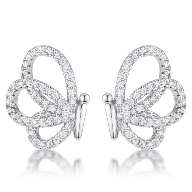 .45 Ct CZ Butterfly Stud Earrings - LinkagejewelrydesignLinkagejewelrydesign