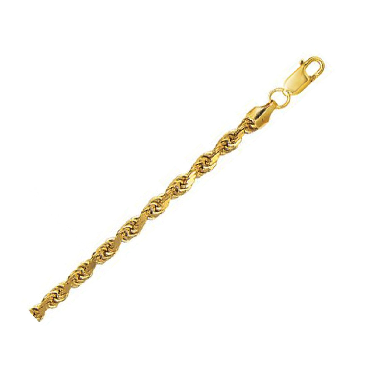 4.5mm 10K Yellow Gold Hollow Diamond Cut Rope Chain - LinkagejewelrydesignLinkagejewelrydesign