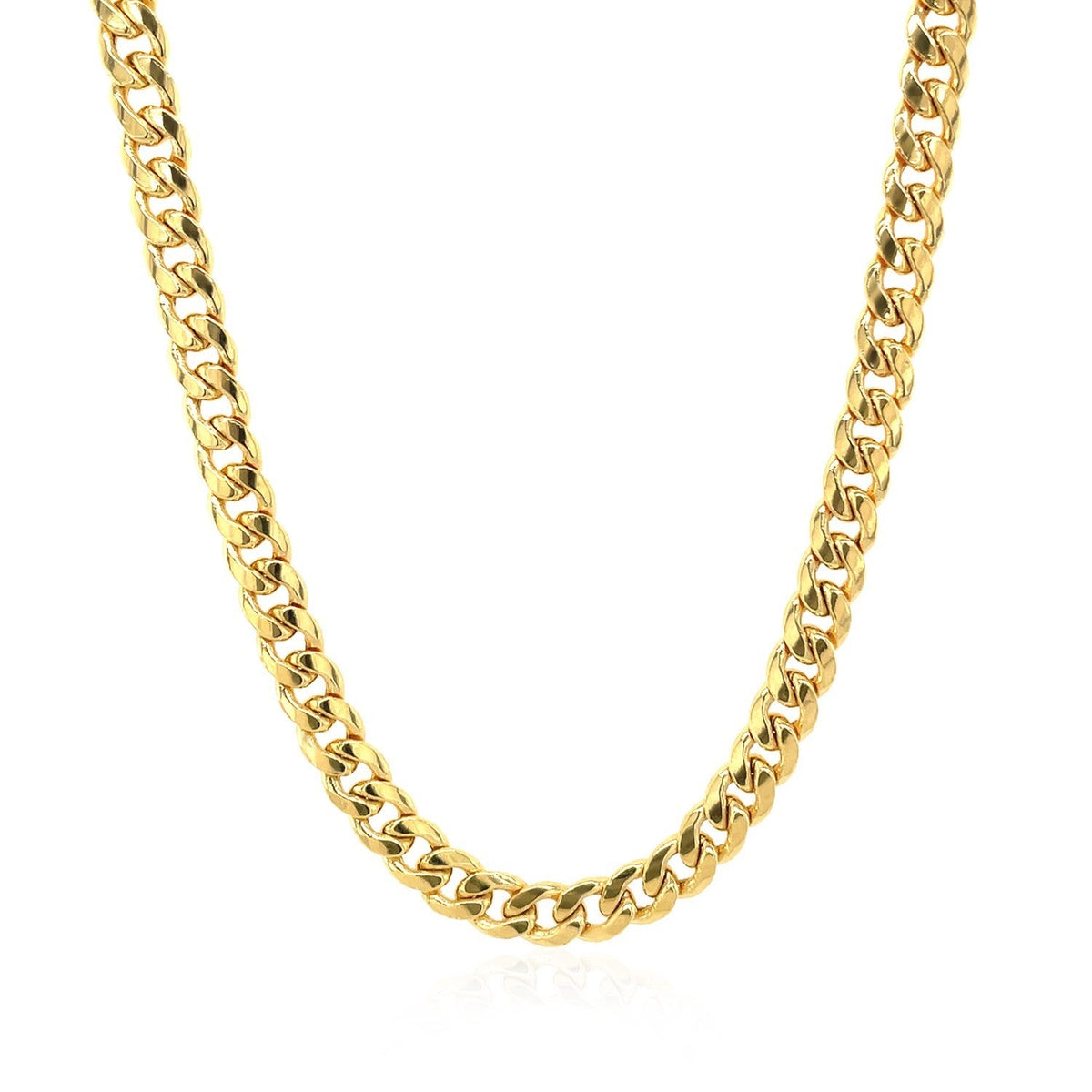 4.5mm 10k Yellow Gold Miami Cuban Semi Solid Chain - LinkagejewelrydesignLinkagejewelrydesign