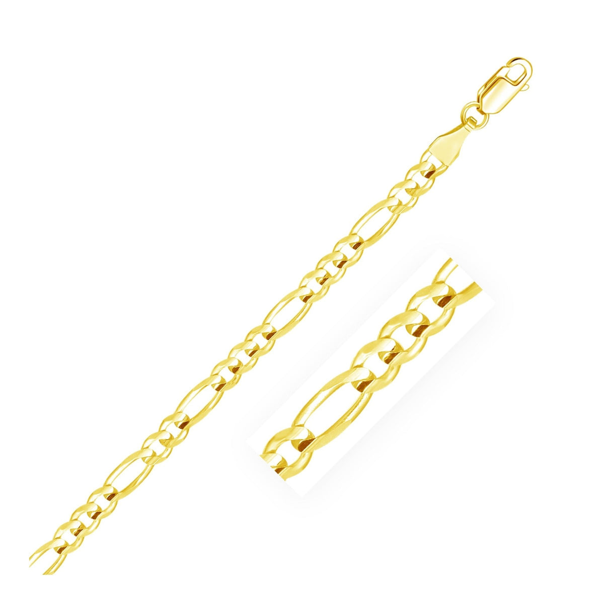 4.5mm 10k Yellow Gold Solid Figaro Bracelet - LinkagejewelrydesignLinkagejewelrydesign