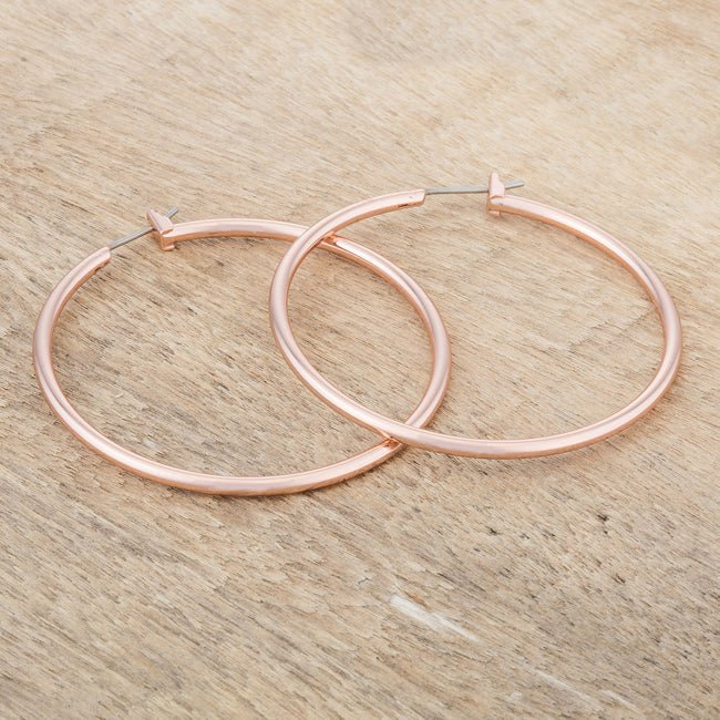 45mm Rose Gold Plated Hoop Earrings - LinkagejewelrydesignLinkagejewelrydesign