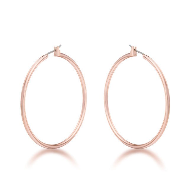 45mm Rose Gold Plated Hoop Earrings - LinkagejewelrydesignLinkagejewelrydesign