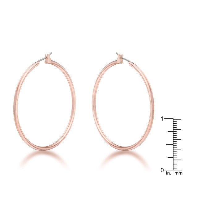 45mm Rose Gold Plated Hoop Earrings - LinkagejewelrydesignLinkagejewelrydesign