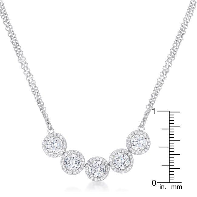 5 Ct Dazzling Rhodium Necklace with CZ - LinkagejewelrydesignLinkagejewelrydesign