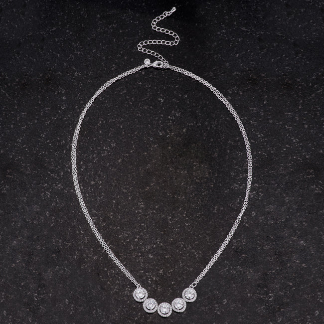 5 Ct Dazzling Rhodium Necklace with CZ - LinkagejewelrydesignLinkagejewelrydesign