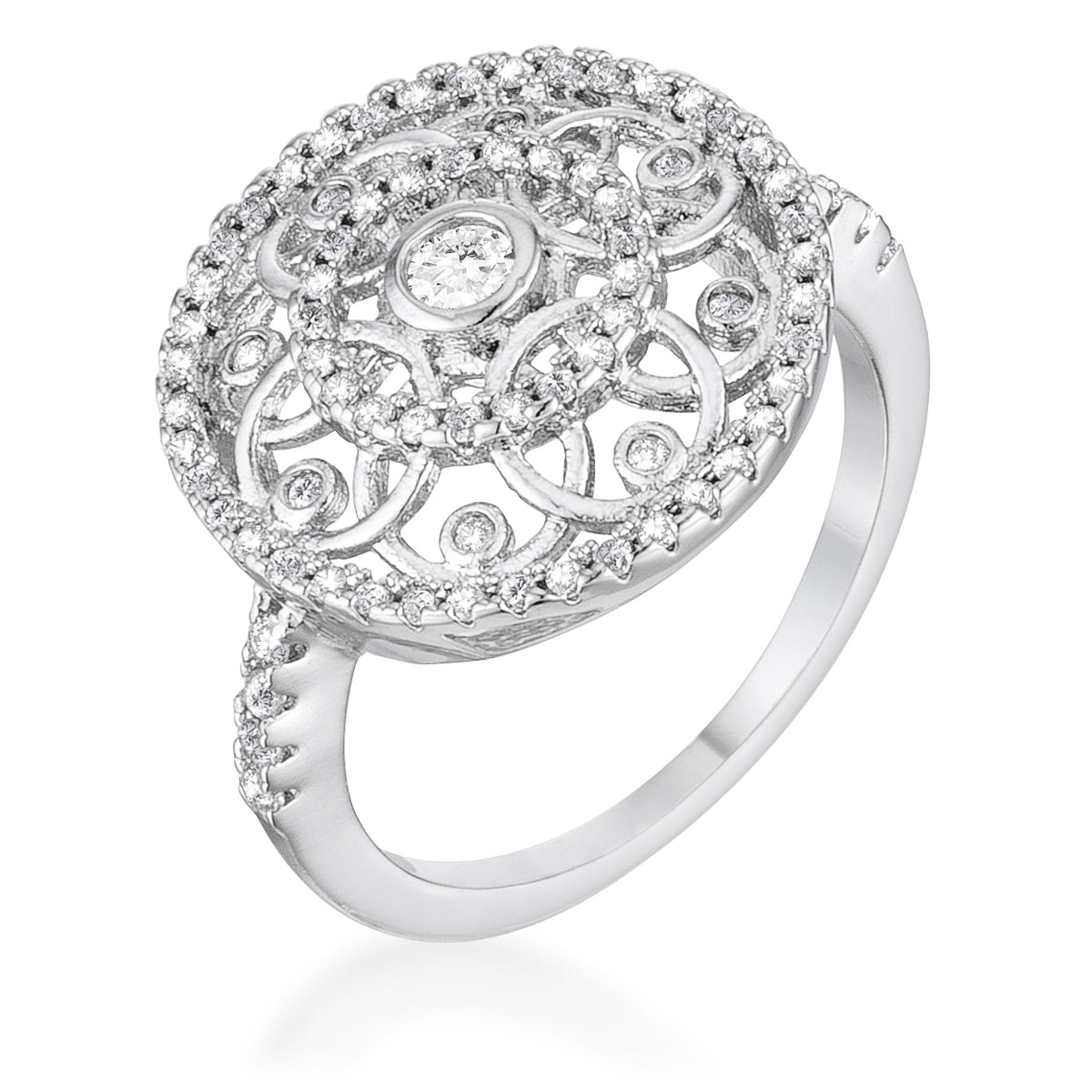 .5 Ct Interlocking Circles Ring with CZ, &lt;b&gt;Size 5&lt;/b&gt; - LinkagejewelrydesignLinkagejewelrydesign