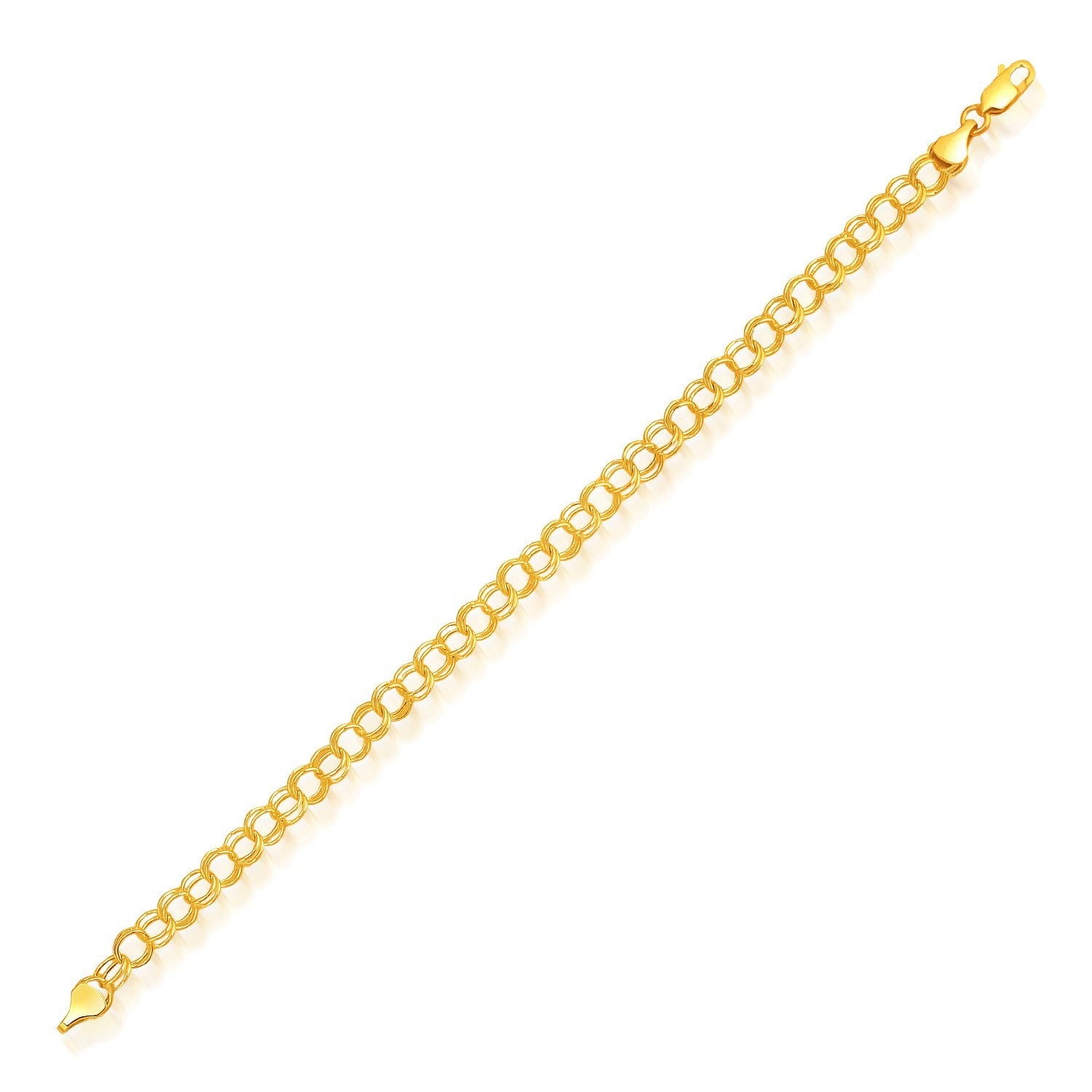 5.0 mm 14k Yellow Gold Lite Charm Bracelet - LinkagejewelrydesignLinkagejewelrydesign
