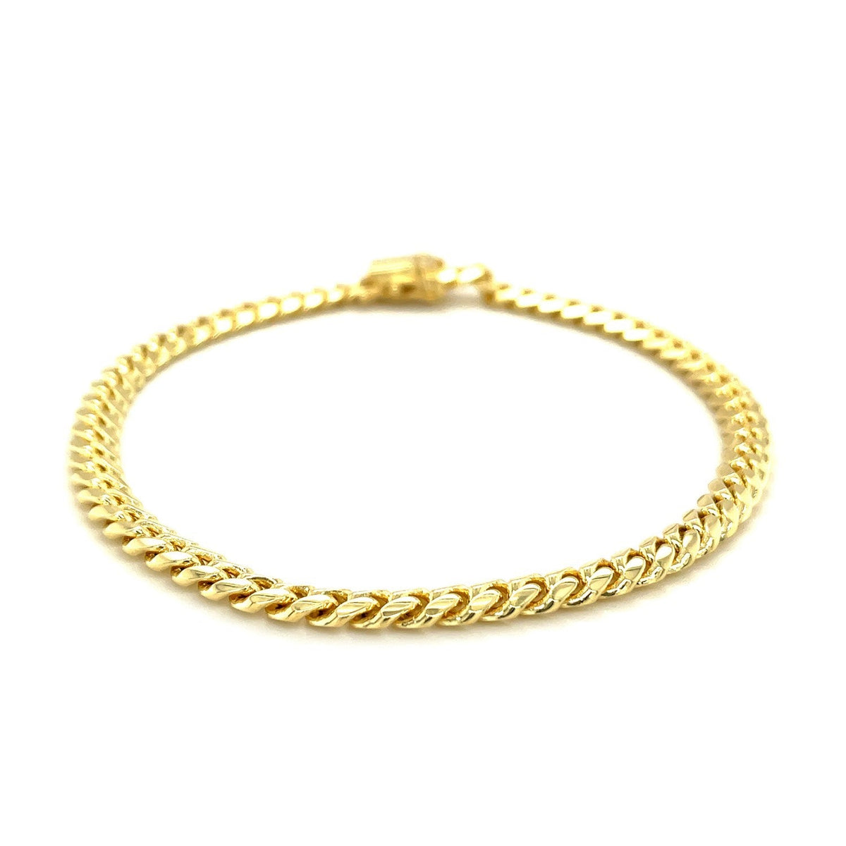 5.0mm 10k Yellow Gold Classic Miami Cuban Solid Bracelet - LinkagejewelrydesignLinkagejewelrydesign