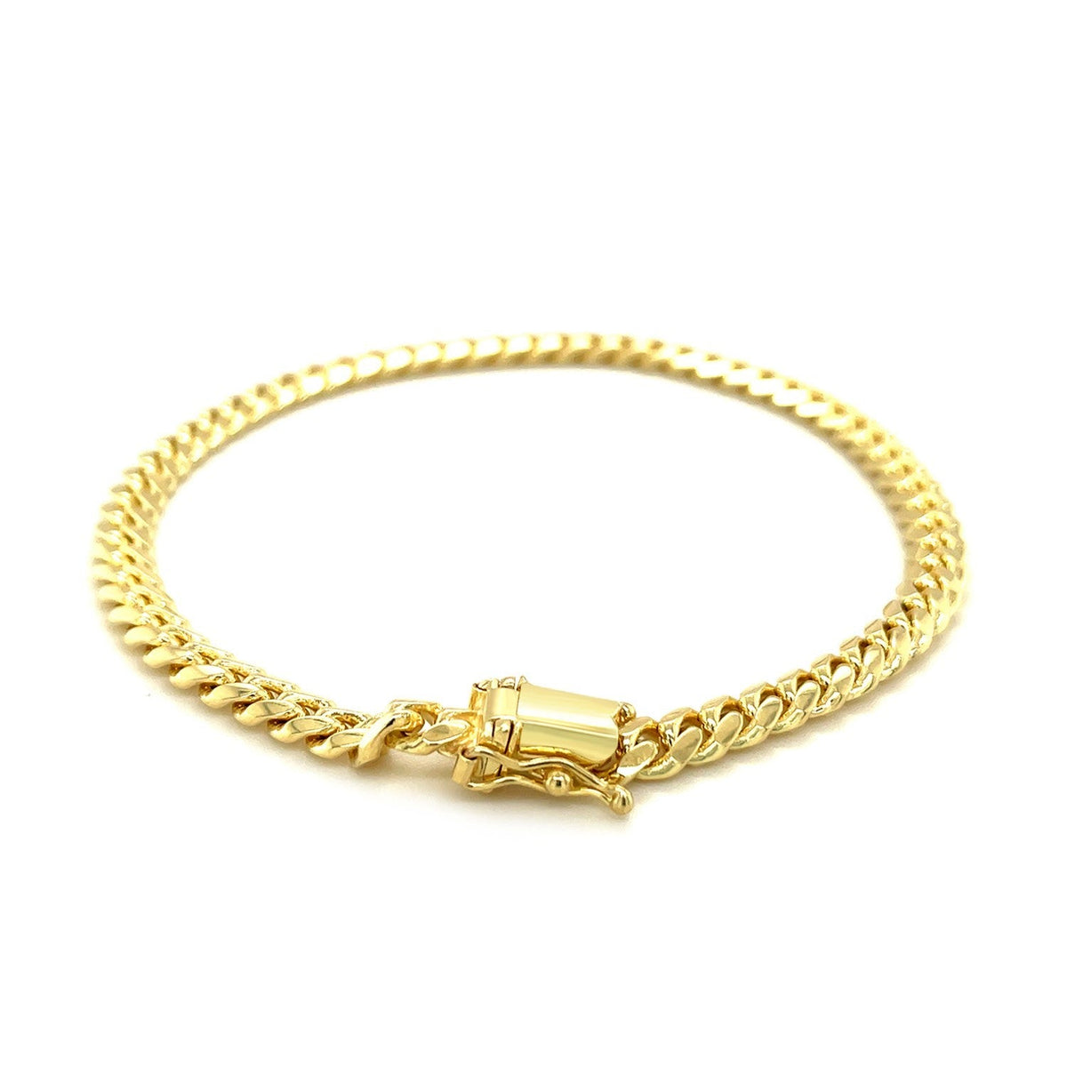 5.0mm 10k Yellow Gold Classic Miami Cuban Solid Bracelet - LinkagejewelrydesignLinkagejewelrydesign