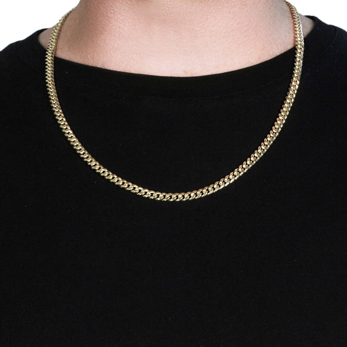 5.0mm 10k Yellow Gold Semi Solid Miami Cuban Chain - LinkagejewelrydesignLinkagejewelrydesign