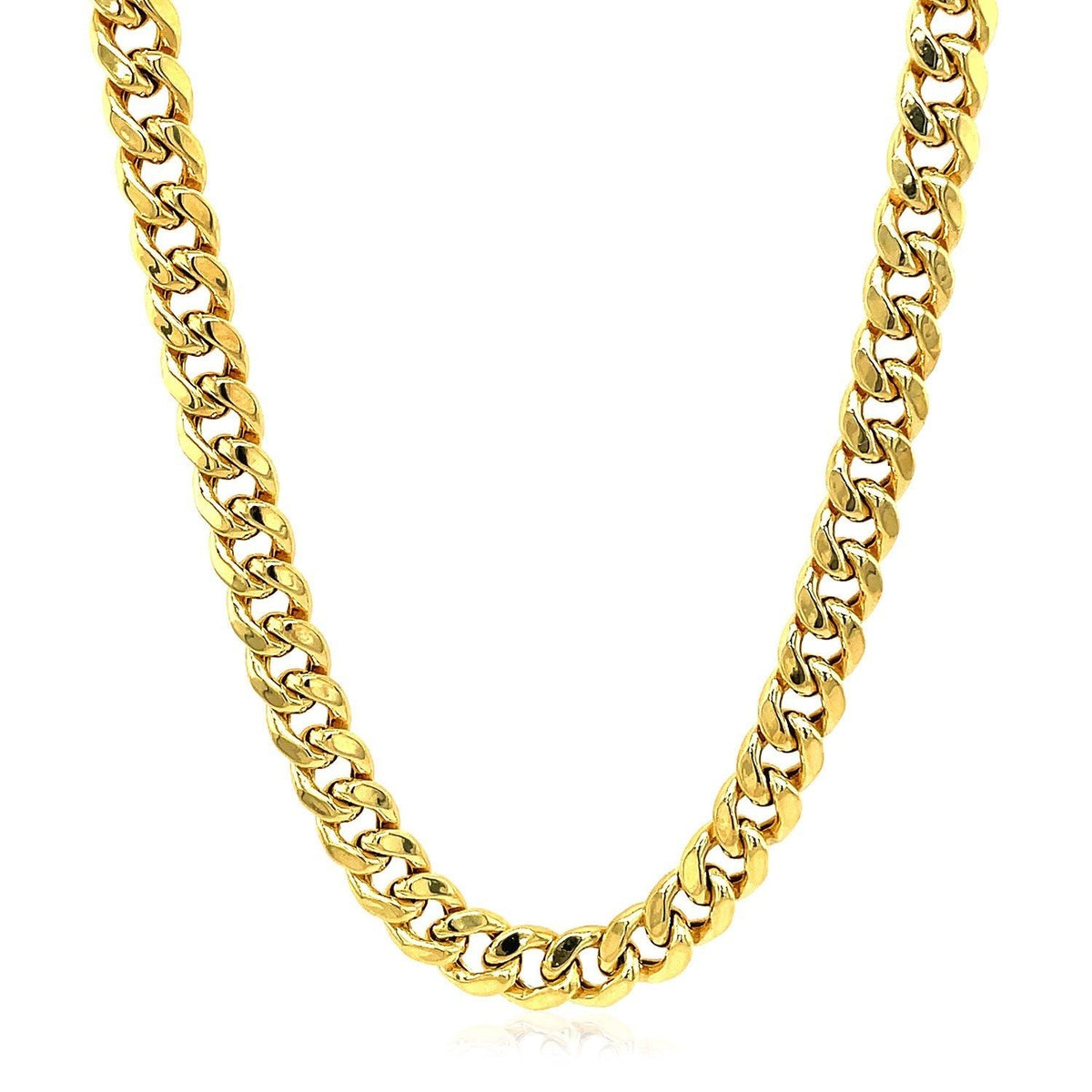 5.0mm 10k Yellow Gold Semi Solid Miami Cuban Chain - LinkagejewelrydesignLinkagejewelrydesign