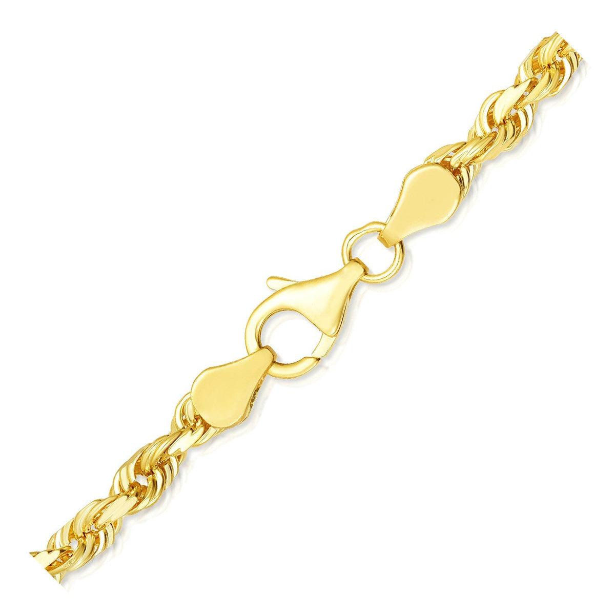 5.0mm 10k Yellow Gold Solid Diamond Cut Rope Chain - LinkagejewelrydesignLinkagejewelrydesign