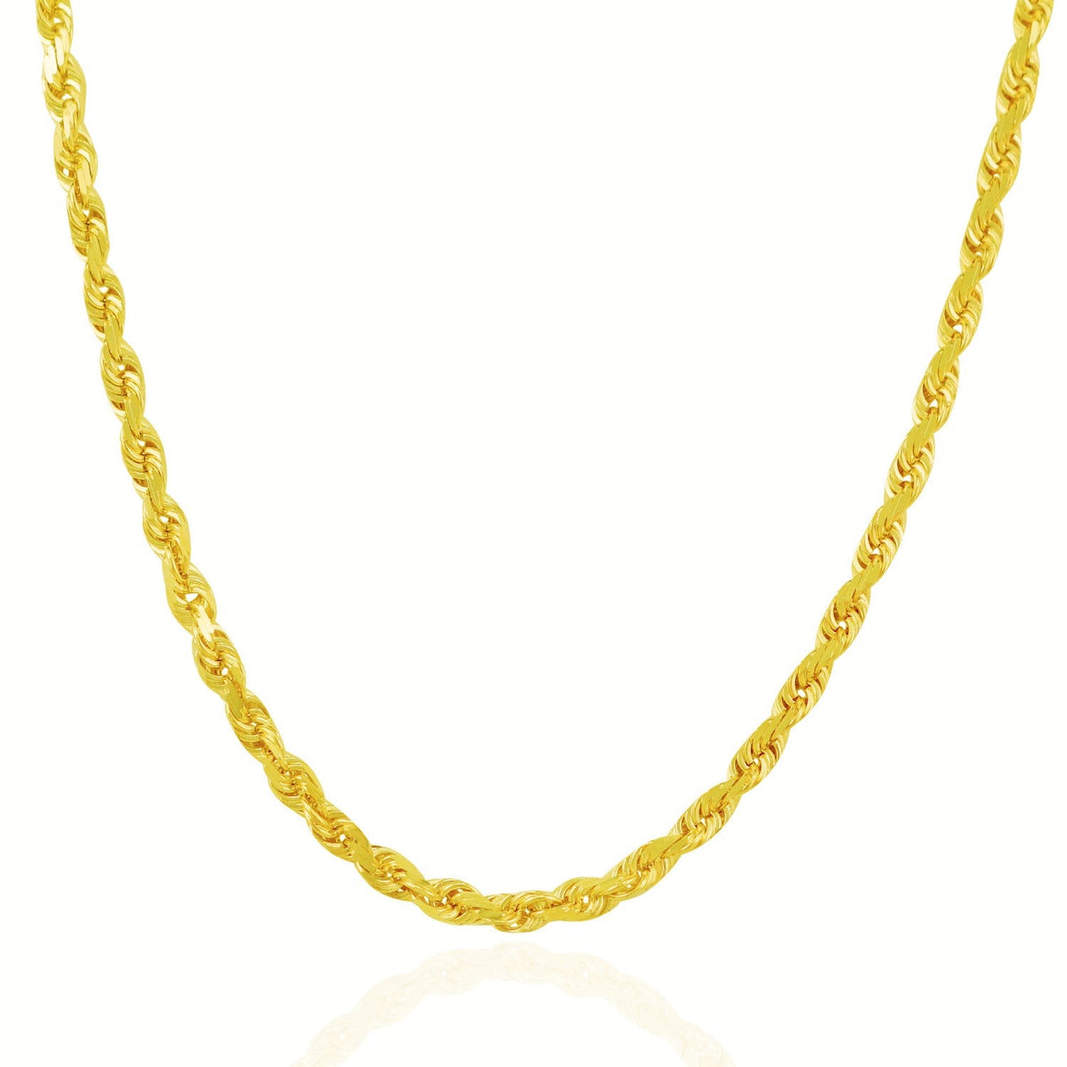 5.0mm 10k Yellow Gold Solid Diamond Cut Rope Chain - LinkagejewelrydesignLinkagejewelrydesign